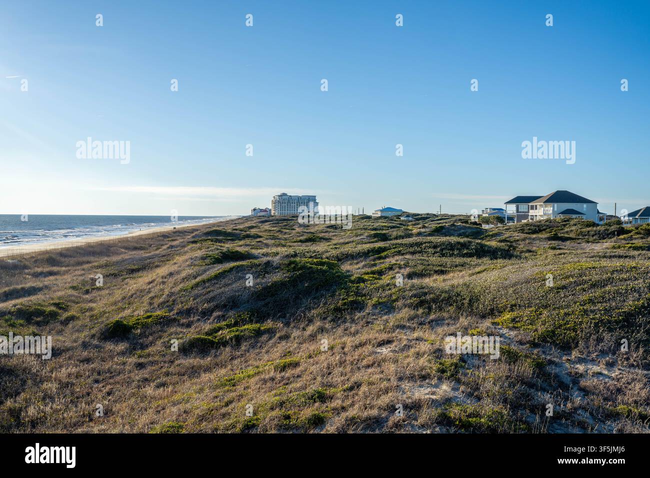 Dunes couvertes de végétation sur la Crystal Coast Indian Beach en Caroline du Nord Banque D'Images