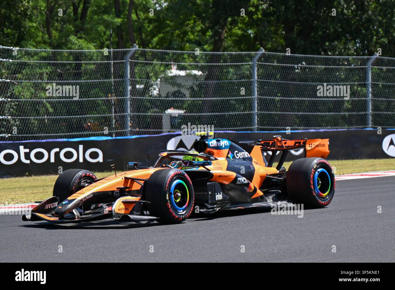 Hongrie, Budapest, 25 juillet 2026, Lando Norris, McLaren, lors de la journée de qualification du Grand Prix de Hongrie de Formule 1 au Hungaroring, Copyright Banque D'Images