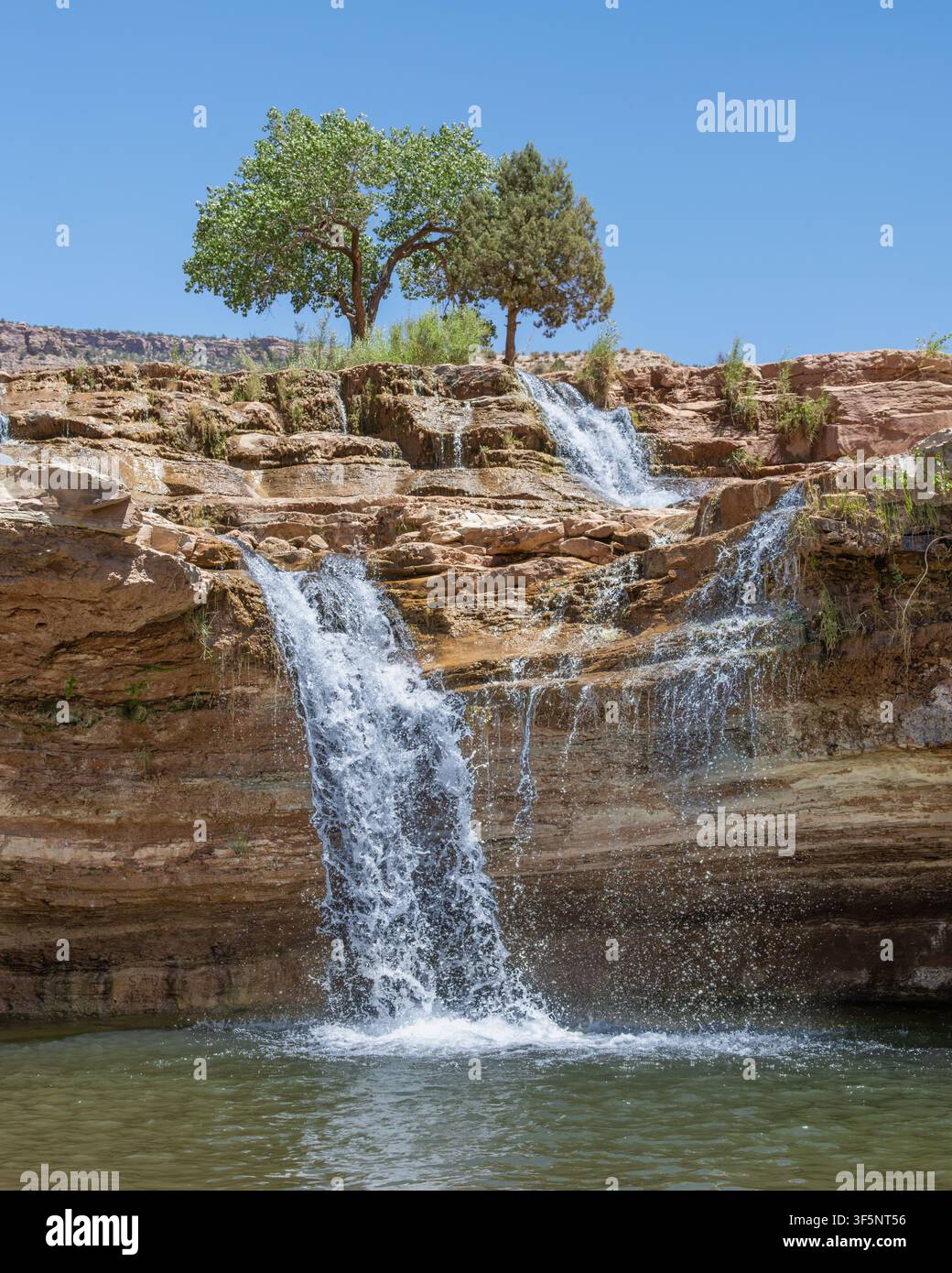 Toquerville Falls, Toquerville, Utah. Banque D'Images