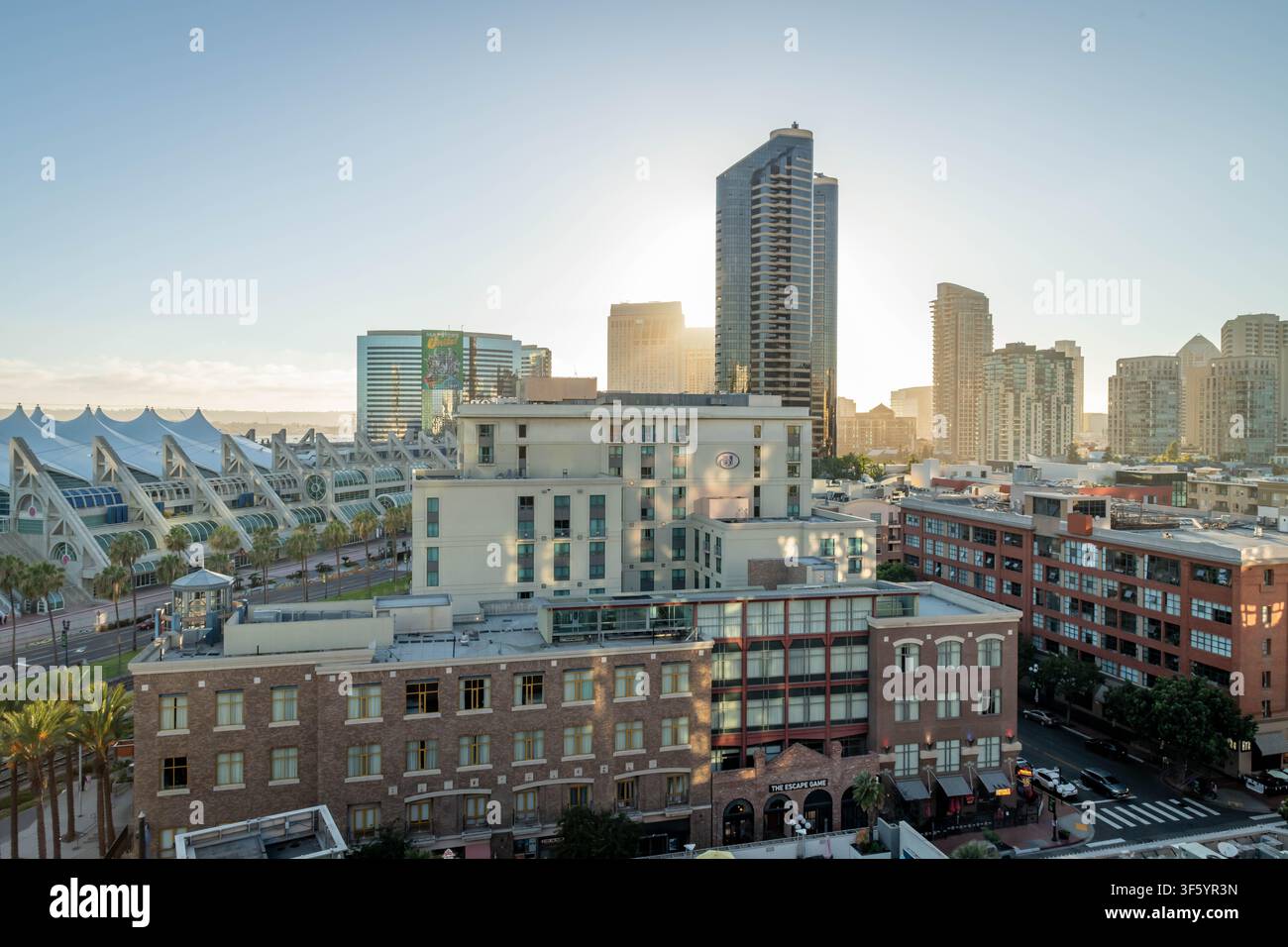 Centre-ville de San Diego au coucher du soleil Banque D'Images
