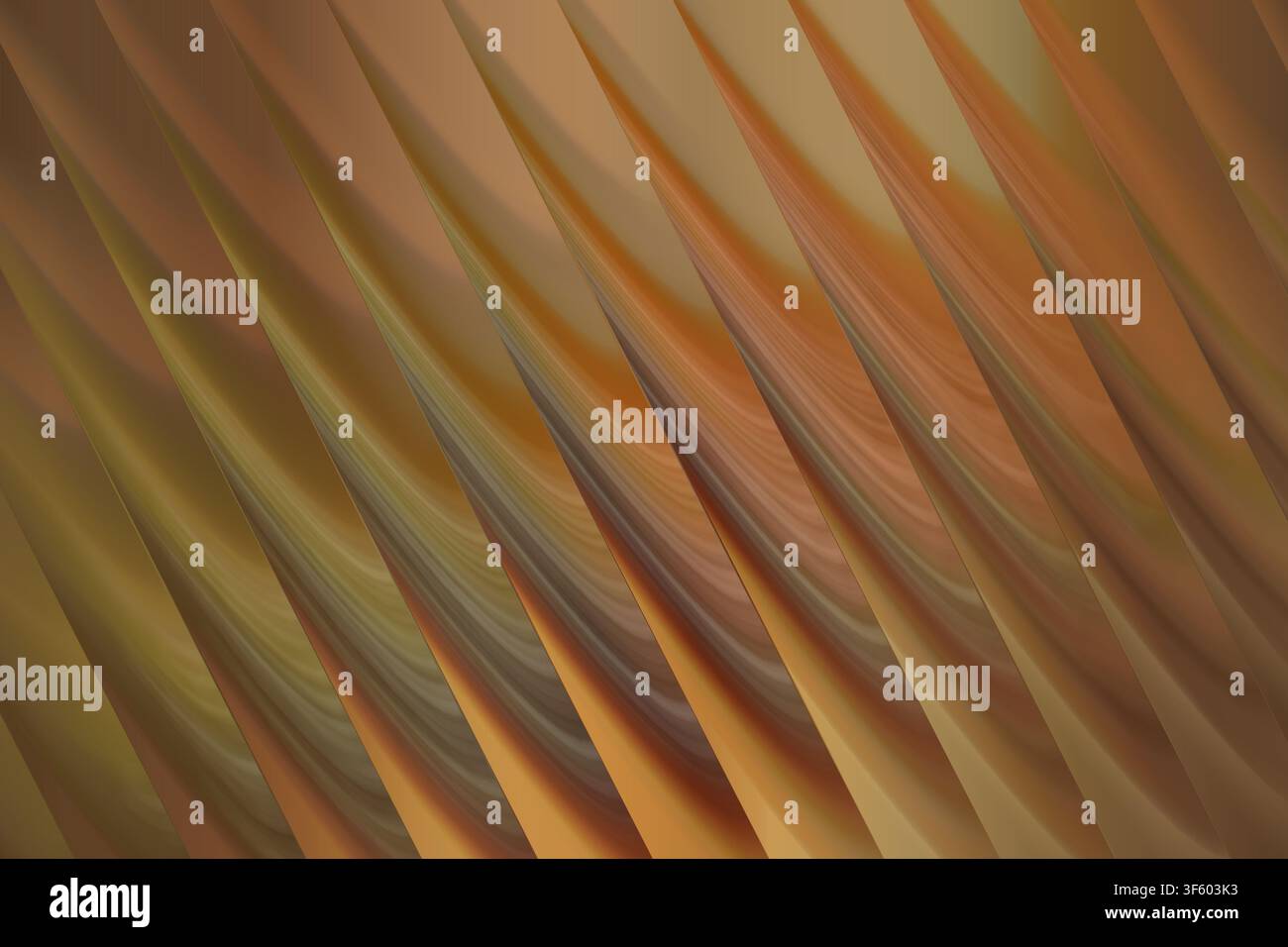 Un fond abstrait présentant des motifs lisses, diagonaux et semblables à des vagues dans des tons chauds de terre et des nuances brun doré, créant une texture sophistiquée. Banque D'Images