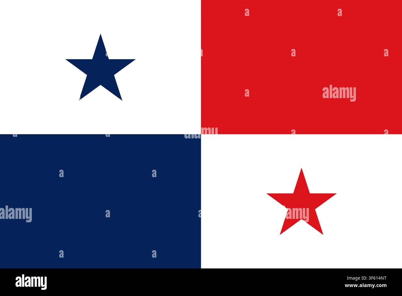 Drapeau national du Panama avec des quartiers rouge et bleu officiels et des étoiles Illustration de Vecteur