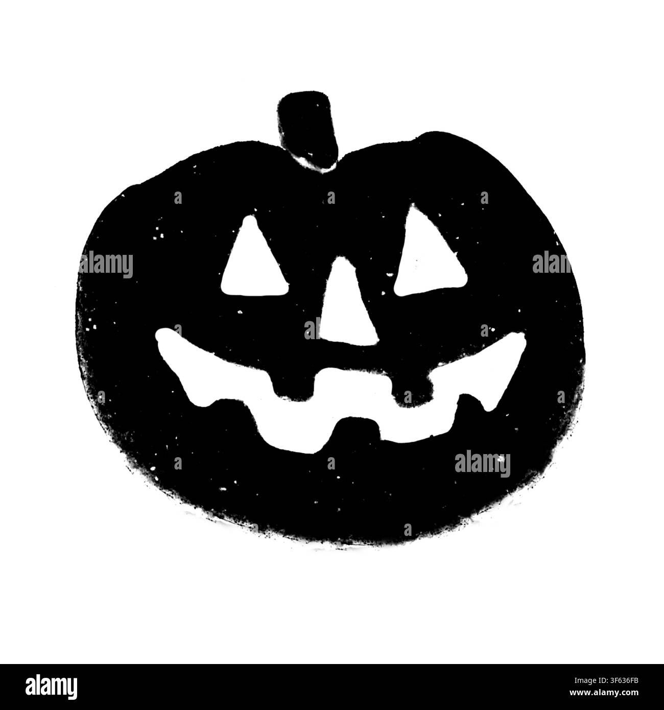 Silhouette noire d'une citrouille d'Halloween sur fond blanc Banque D'Images