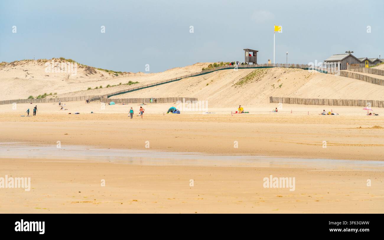 Impression côtière autour de Hourtin-plage situé dans le nord-ouest du département de la Gironde dans le sud-ouest de la France Banque D'Images