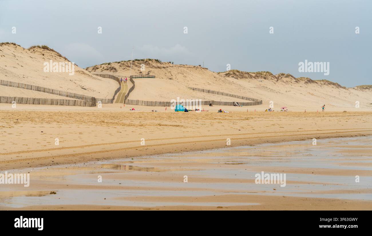 Impression côtière autour de Hourtin-plage situé dans le nord-ouest du département de la Gironde dans le sud-ouest de la France Banque D'Images