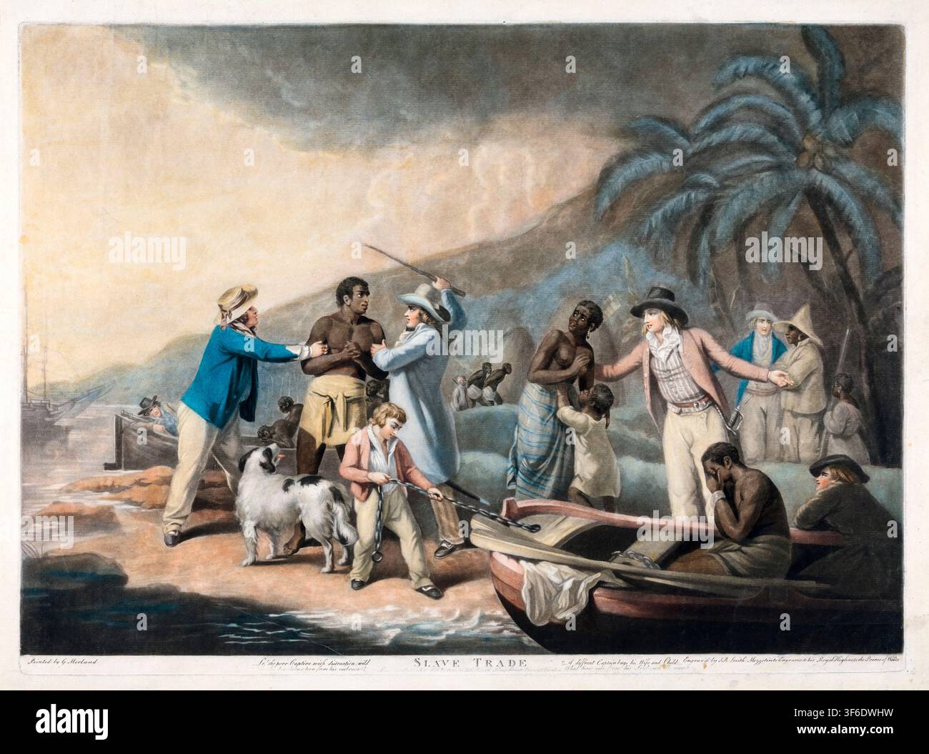 Le Commerce des esclaves, mezzotinte réalisée par John Raphael Smith d'après une peinture de George Morland, 1791 Banque D'Images
