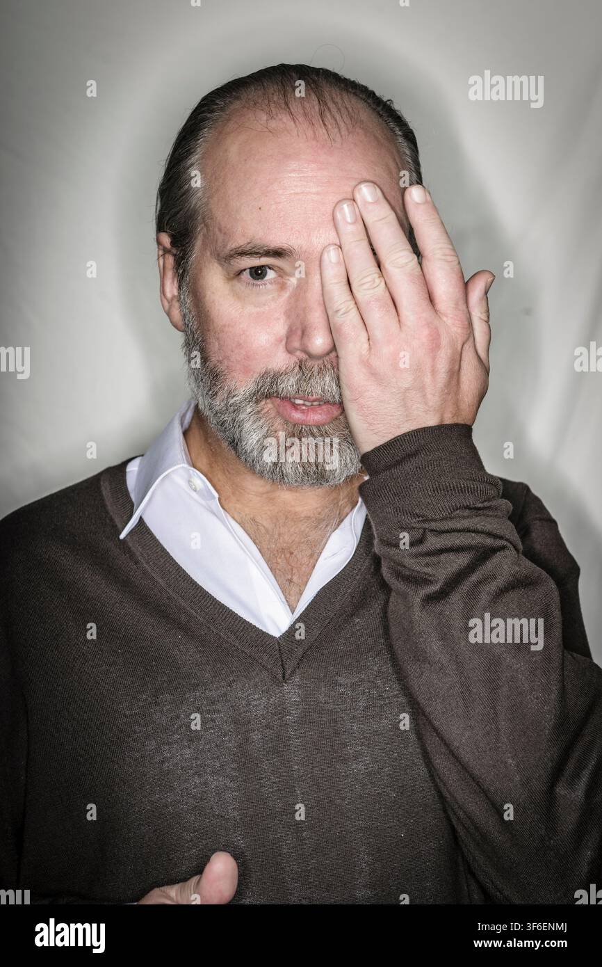 Portrait de l'écrivain Douglas Coupland, artiste visuel et écrivain canadien Banque D'Images