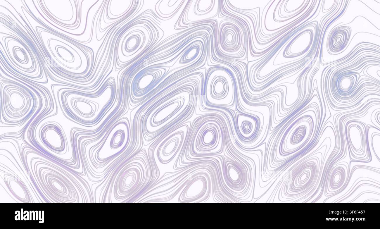 Un rendu à vue unique captivant présentant des motifs doux et tourbillonnants dans des nuances de violet et de violet sur un fond blanc immaculé. Banque D'Images