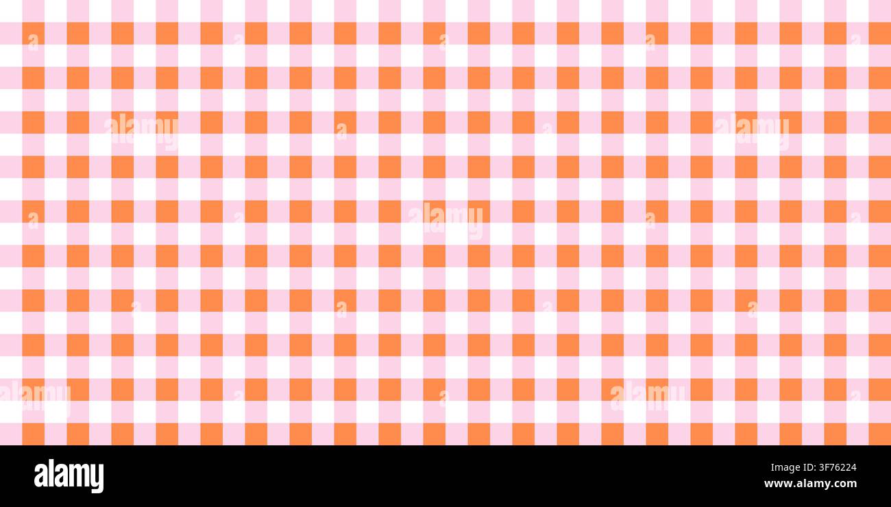 Motif vichy orange et rose sans coutures dans un style plaid rétro. Fond texturé vichy, housse à carreaux pour textiles, vêtements, chemise, emballage pa Illustration de Vecteur