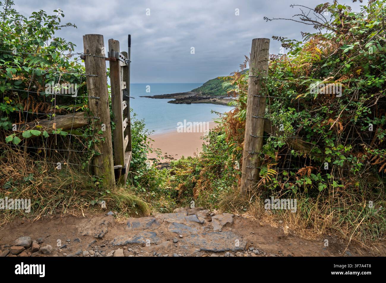 Porte, sur le sentier côtier de Gower. Banque D'Images
