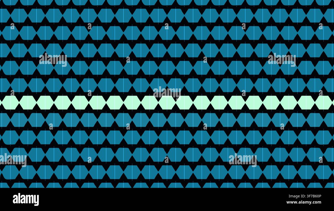 animation de transition d'essuyage hexagonal : les cellules hexagonales se réorganisent en colonnes triées décroissantes qui balayent rapidement la coupure de haut en bas, rendues comme un Illustration de Vecteur