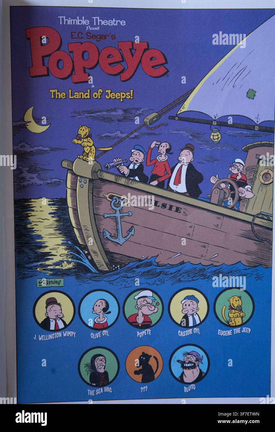 Détail d'une bande dessinée de Popeye, créée par le dessinateur américain E. C. Segar Banque D'Images
