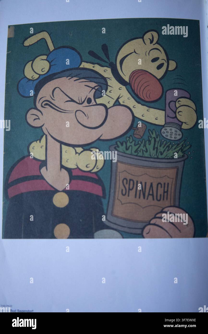 Détail d'une bande dessinée de Popeye, créée par le dessinateur américain E. C. Segar Banque D'Images