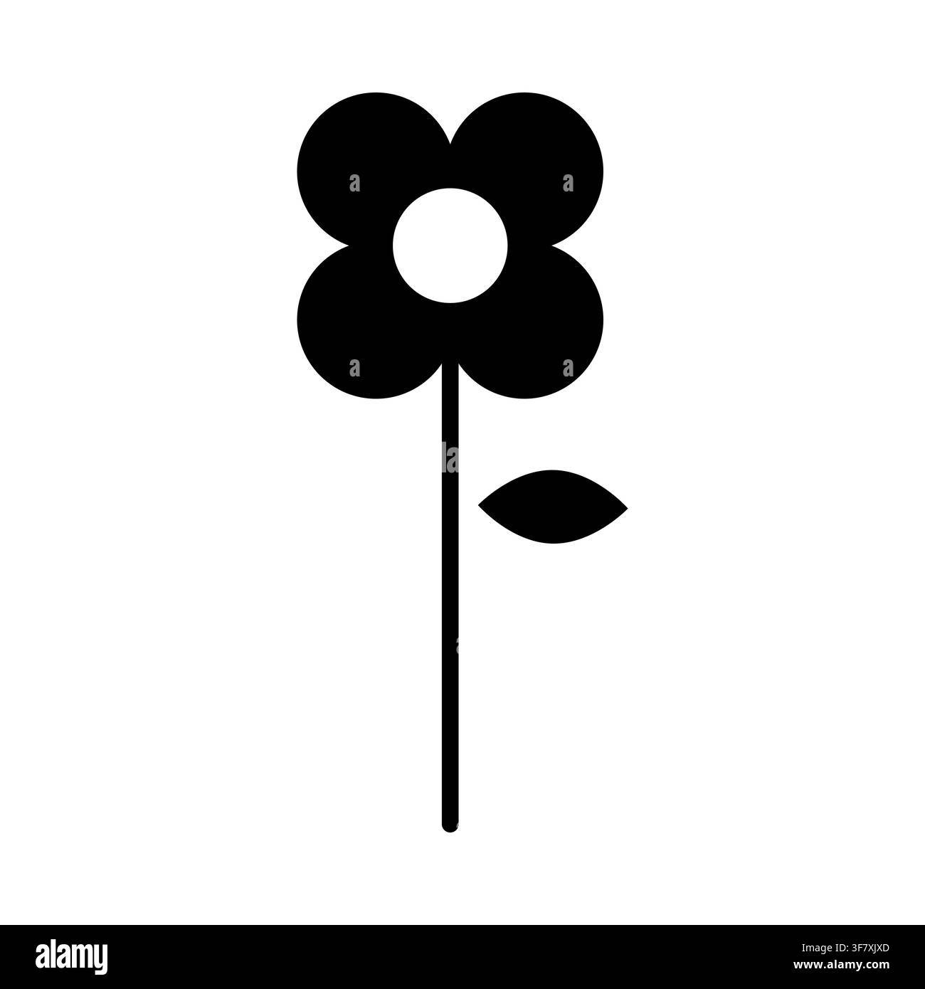 Forme vectorielle de tige de fleur avec feuille de pétale simple. Elle représente un signe de floraison créatif. eps 10 Illustration de Vecteur