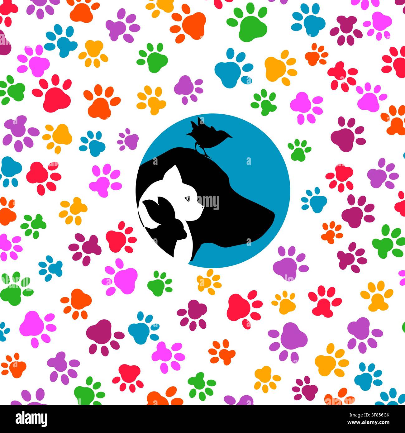 Animaux de logo. Illustration vectorielle de pharmacie vétérinaire. Illustration de Vecteur