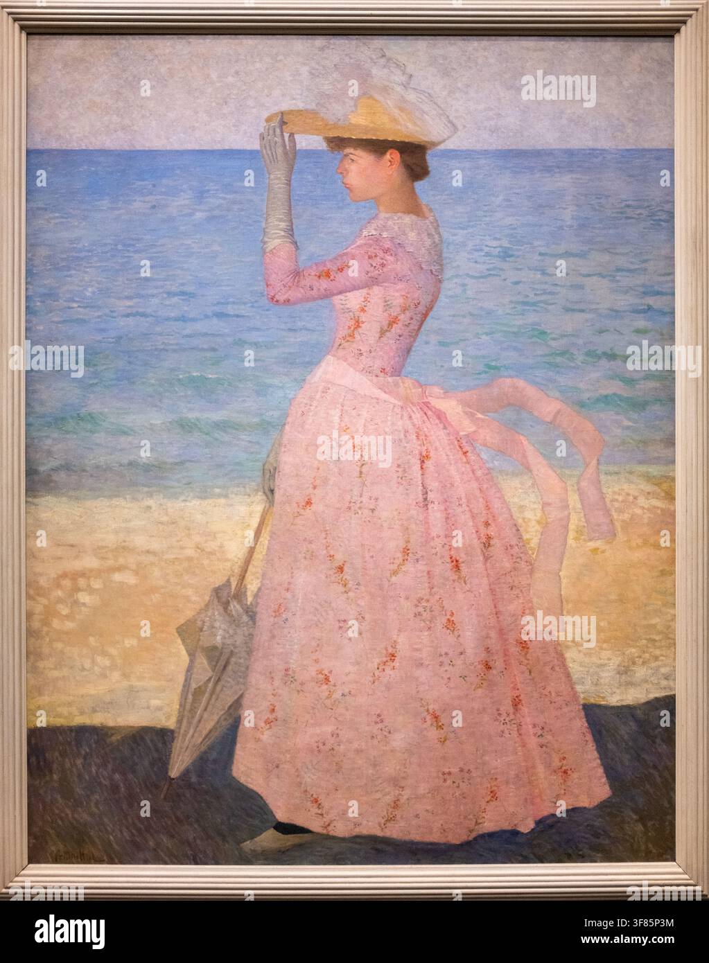 La femme à l'ombrelle par Artiside Maillol - Peinture à l'huile originale Banque D'Images