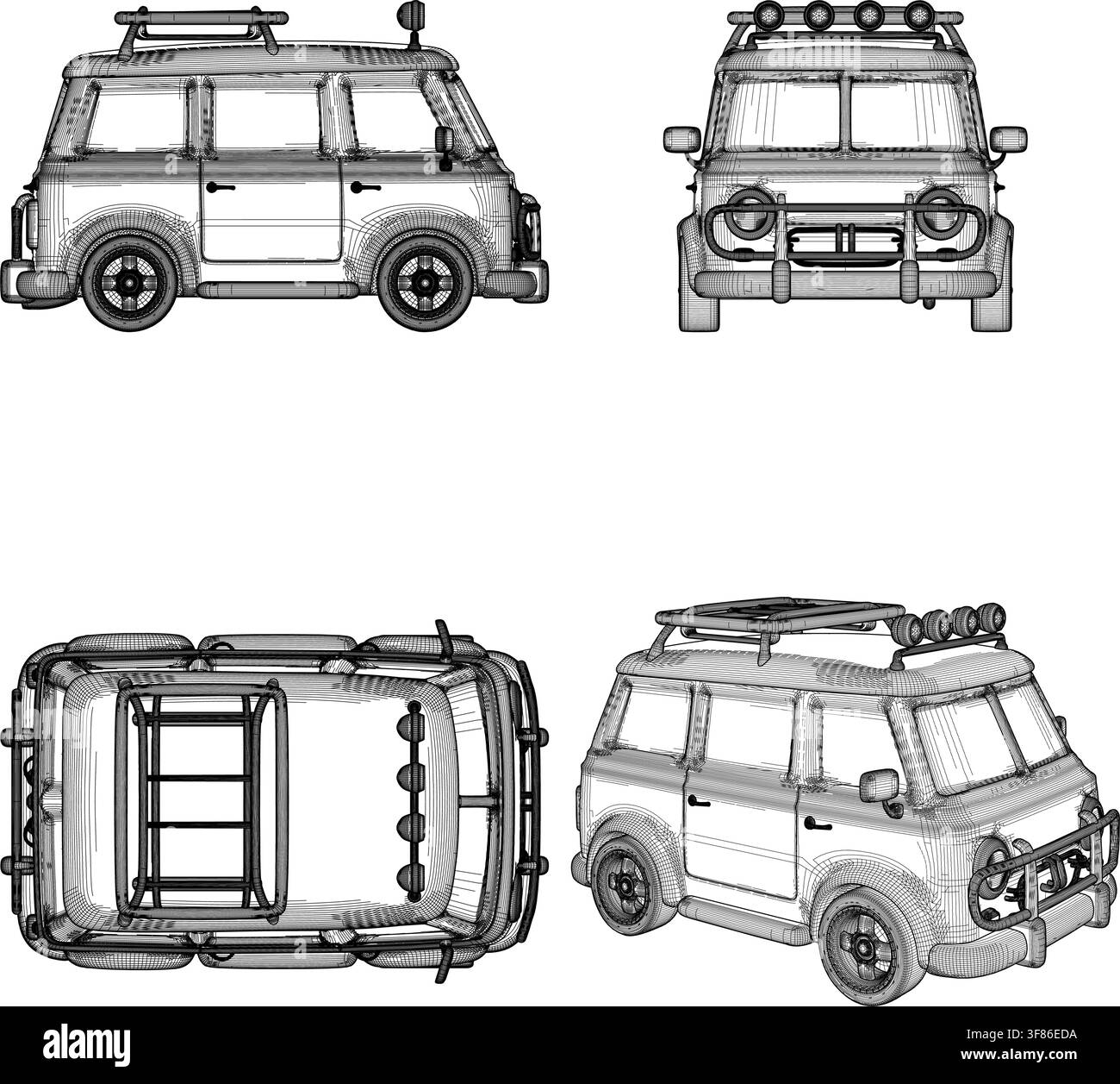Véhicule utilitaire de course Vecteur 01. Concepts extrêmes de véhicules utilitaires personnalisés. Vandwelling et culture des pistes : série de courses populaires. Illustration de Vecteur
