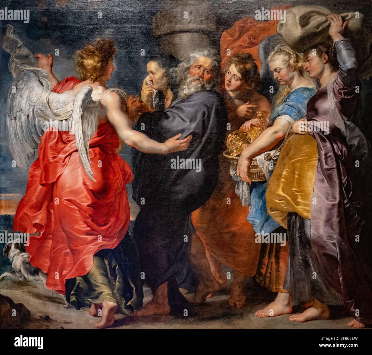 Peinture de Peter Paul Rubens intitulée La Fuite de Lot et sa famille de Sodome au John & Mable Ringling Museum of Art Banque D'Images