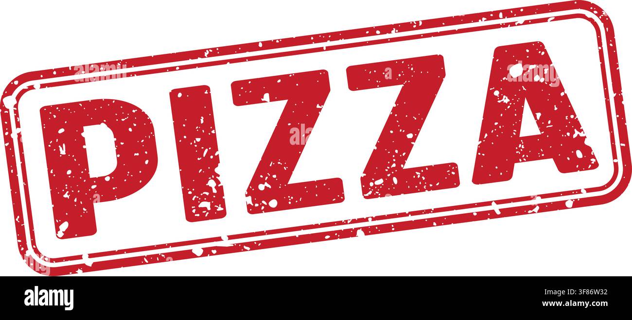Tampon à pizza. Tampon grunge rouge pizza sans arrière-plan Illustration de Vecteur