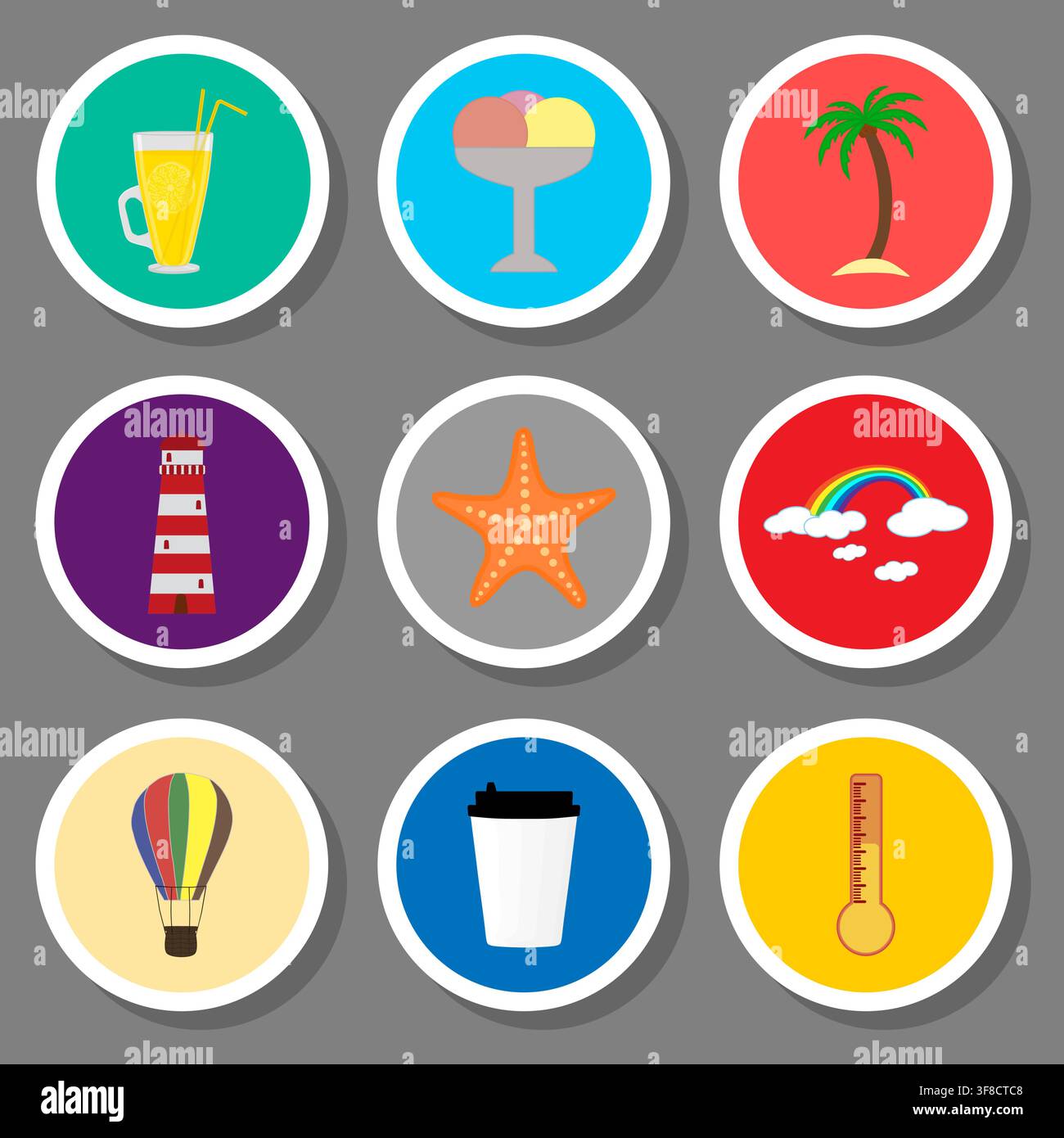 Illustration sur le thème des symboles de jeu pour boutons de jeu de couleurs, boutons de jeu de logo composés d'un design plat avec des éléments d'applications web mobiles, collection moderne Illustration de Vecteur