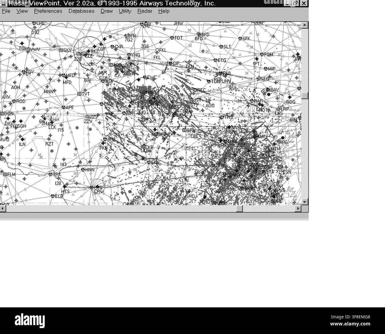Une image radar de la Federal Aviation Administration relative aux attentats terroristes du 11 septembre 2001 aux États-Unis. Banque D'Images