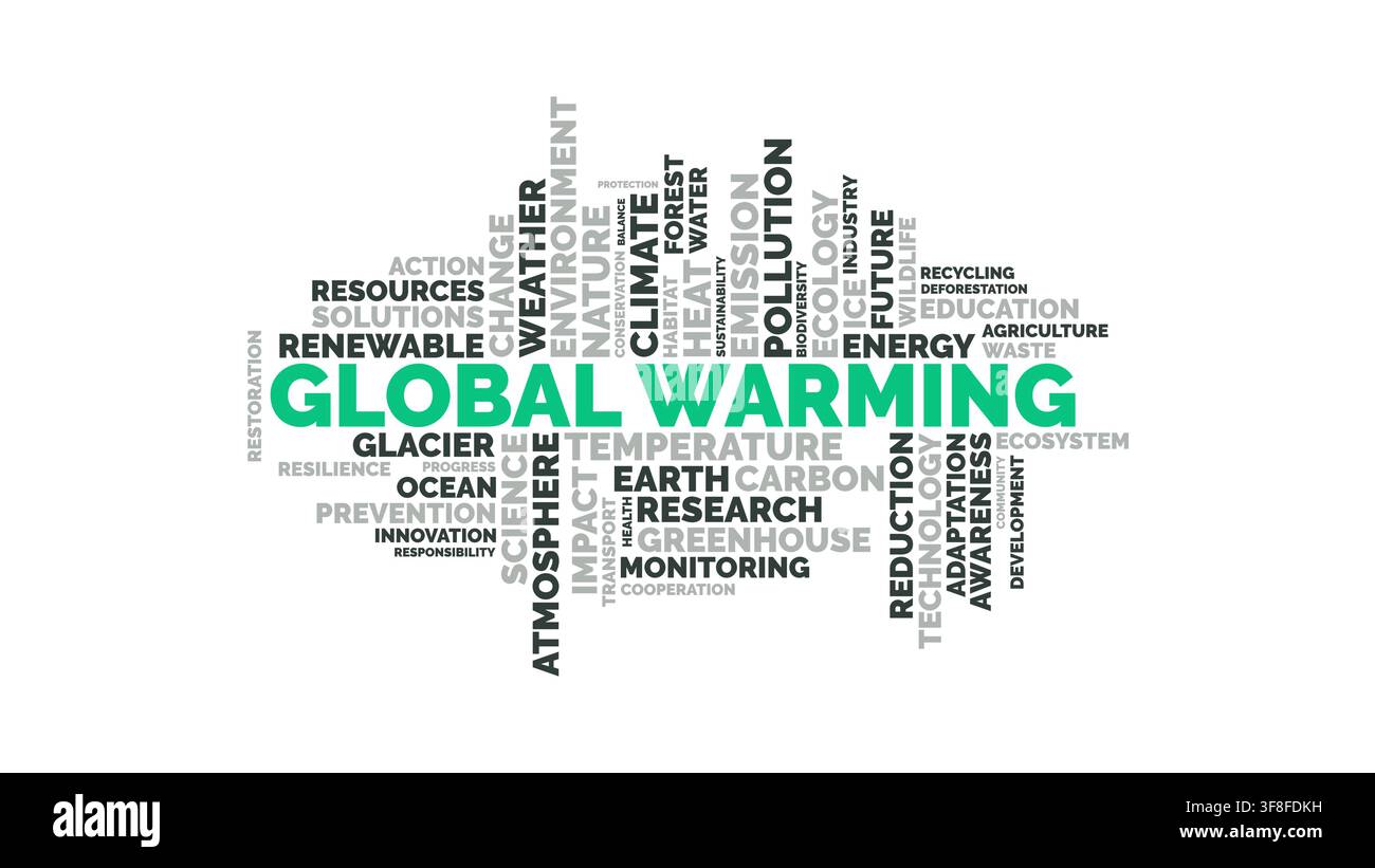Mot-clé réchauffement climatique conception de typographie vectorielle Illustration de Vecteur