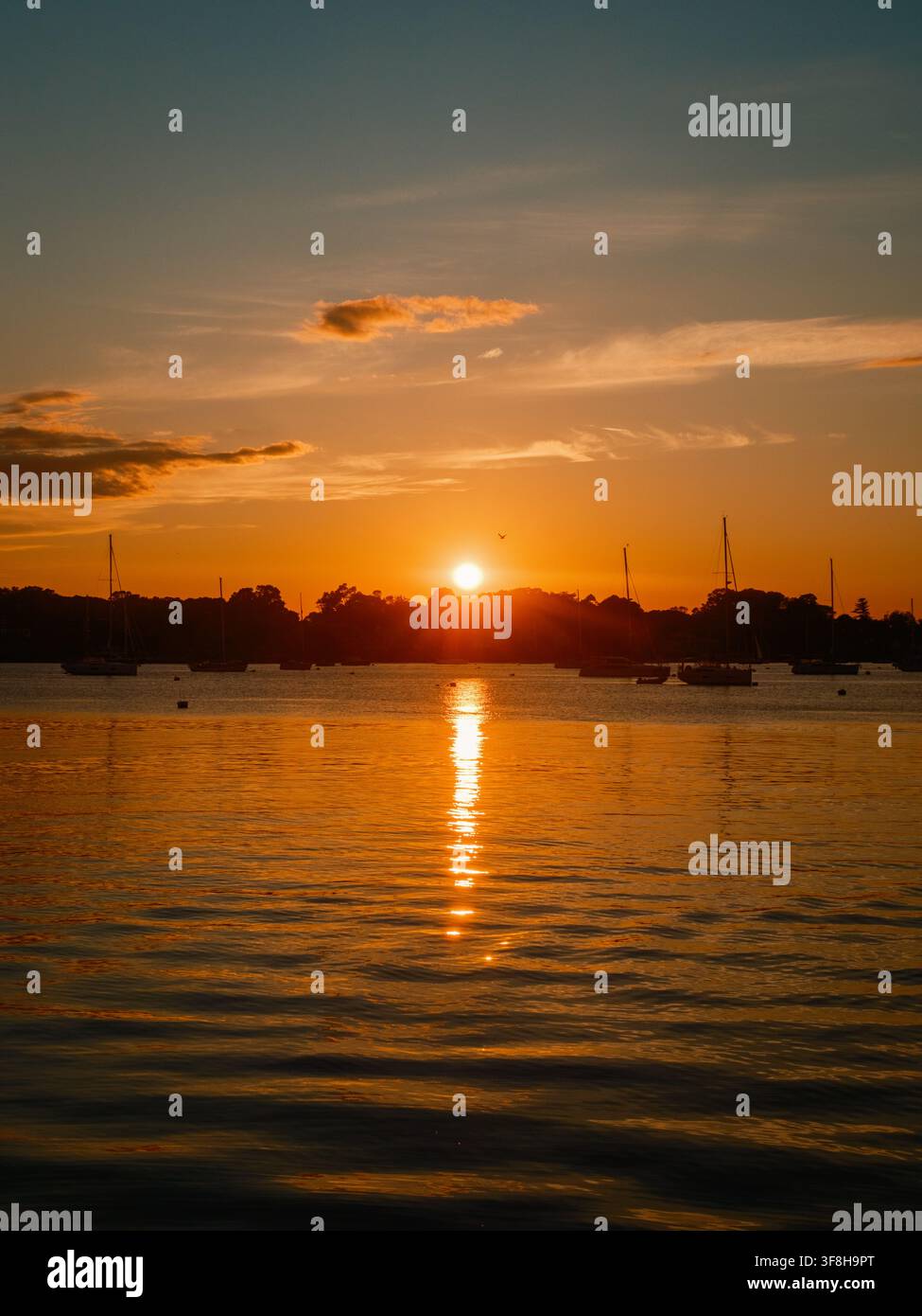 Coucher de soleil à Bristol, Rhode Island Banque D'Images
