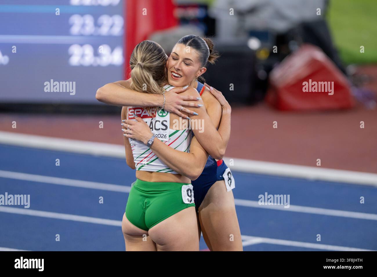 Amy HUNT (200m Femmes) de Grande-Bretagne et d’Irlande du Nord après la demi-finale du 200m des Championnats d’Europe d’athlétisme Birmingham 2026 à l’Alexander Stadium, Birmingham, Angleterre. Crédit Photo : Mark Dunn Photography Banque D'Images