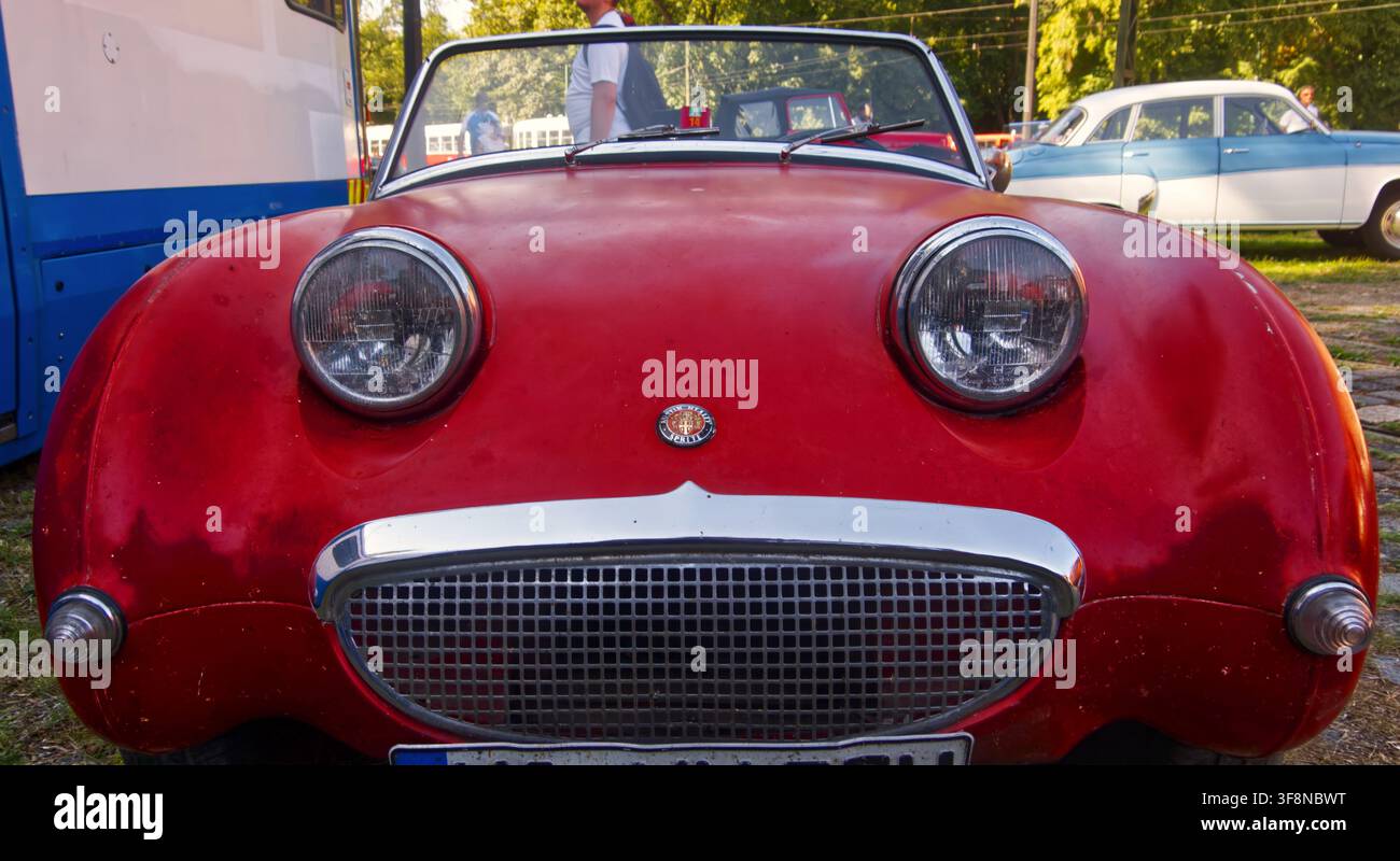Hanovre, Allemagne, 9 août 2026, Sprite Mark I rouge Austin Healey mettant en valeur un design iconique et l'héritage automobile vintage Banque D'Images