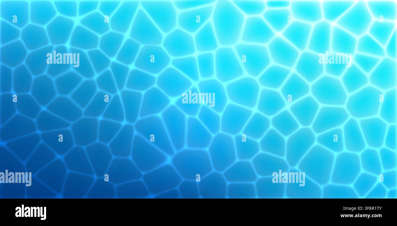 Vue aérienne de la piscine, eau de mer bleu clair avec ondulations, fond caustique à motifs. Dégradé bleu marine foncé et profond, motif sans couture vu d'en haut. Scène d'éclaboussures et texture de nage Illustration de Vecteur