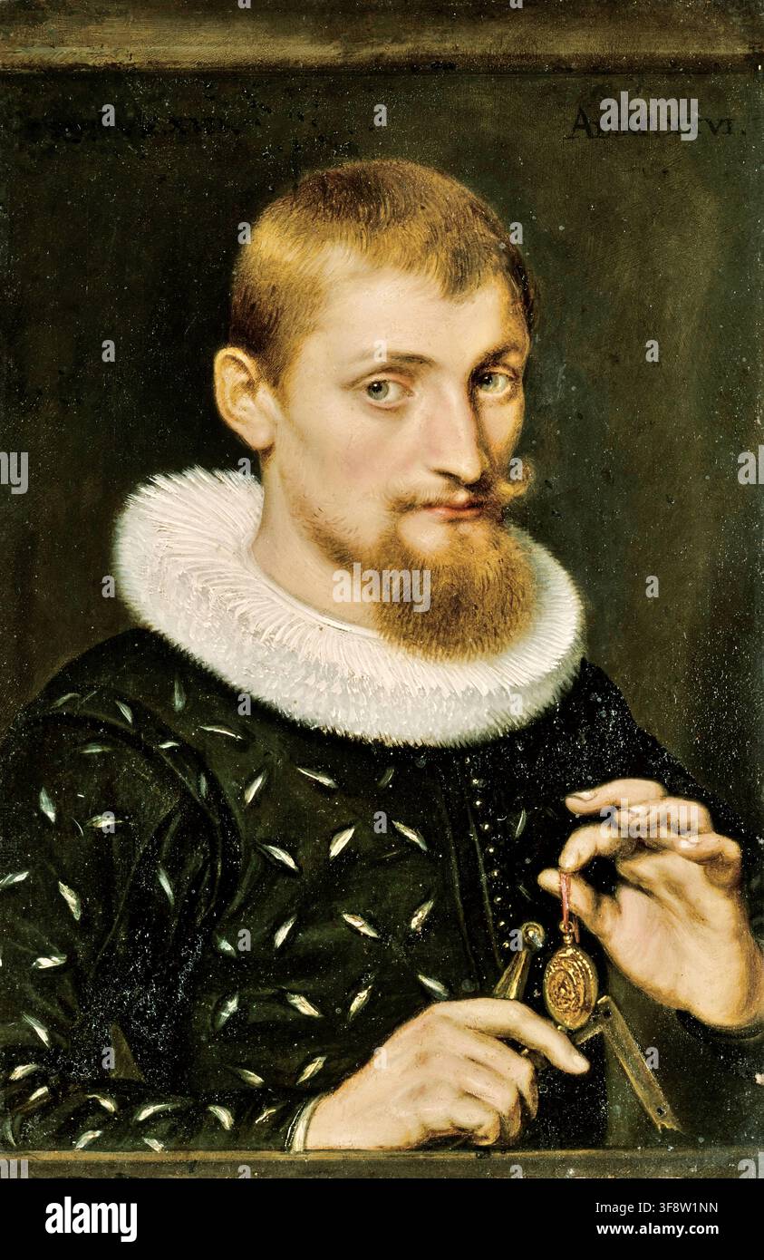 Peter Paul Rubens – Portrait d'un homme, peut-être un architecte ou un géographe, 1597 Banque D'Images