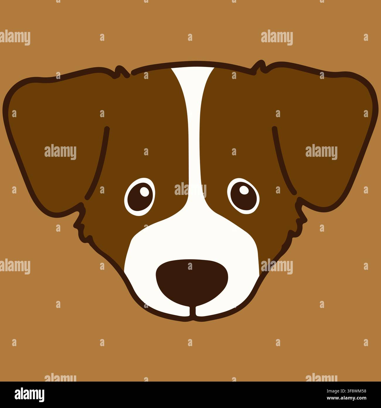 Tête avant de Jack Russell Terrier contournée Illustration de Vecteur