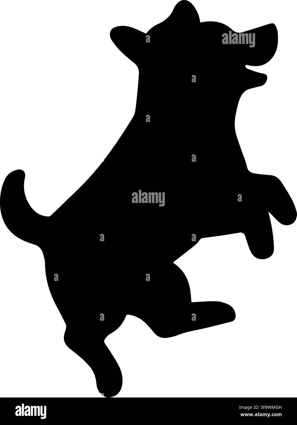 Jack Russell Terrier sautant de profil sur le côté Illustration de Vecteur