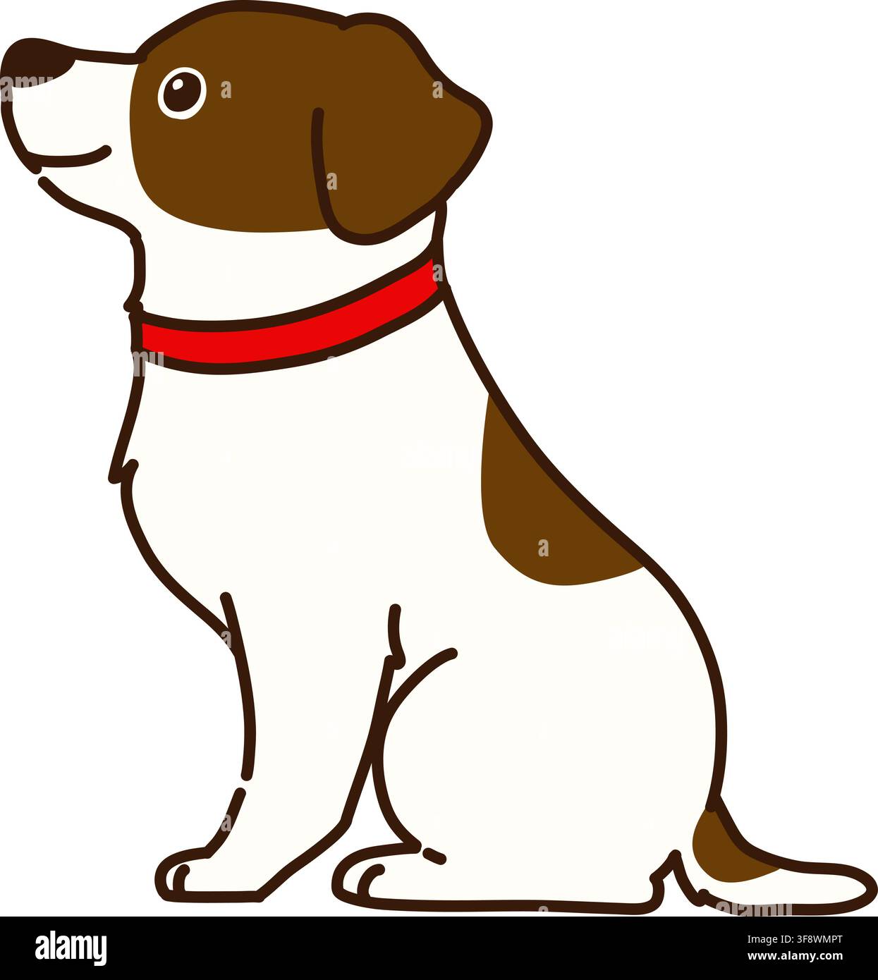 Courageux de Jack Russell assis sur le côté Illustration de Vecteur