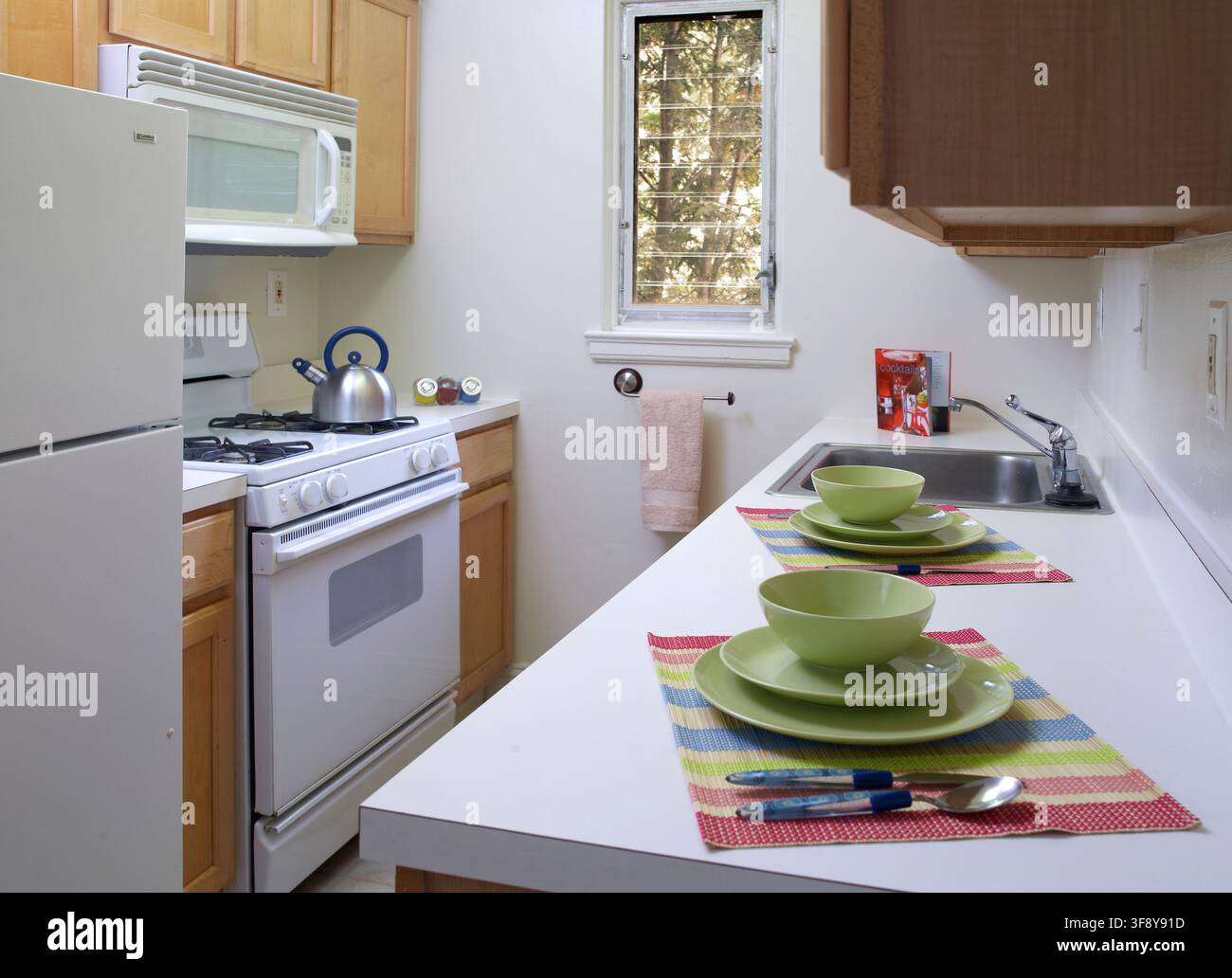Petite cuisine d'appartement américaine, Philadelphie USA Banque D'Images