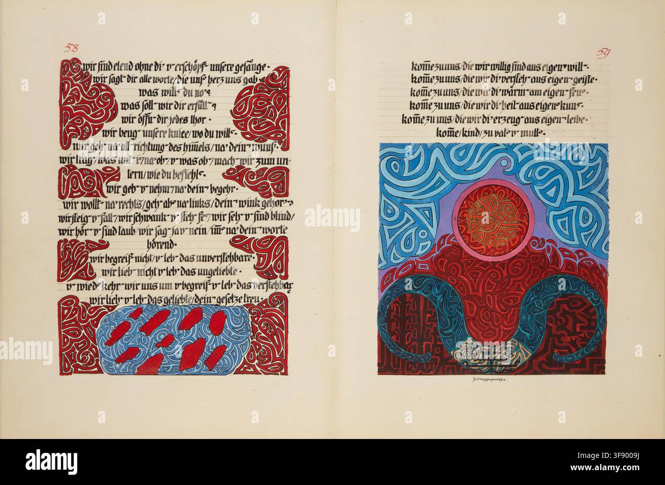 Illustration du Livre Rouge (Liber Novus) de Carl Gustav Jung. Musée : COLLECTION PRIVÉE. Banque D'Images