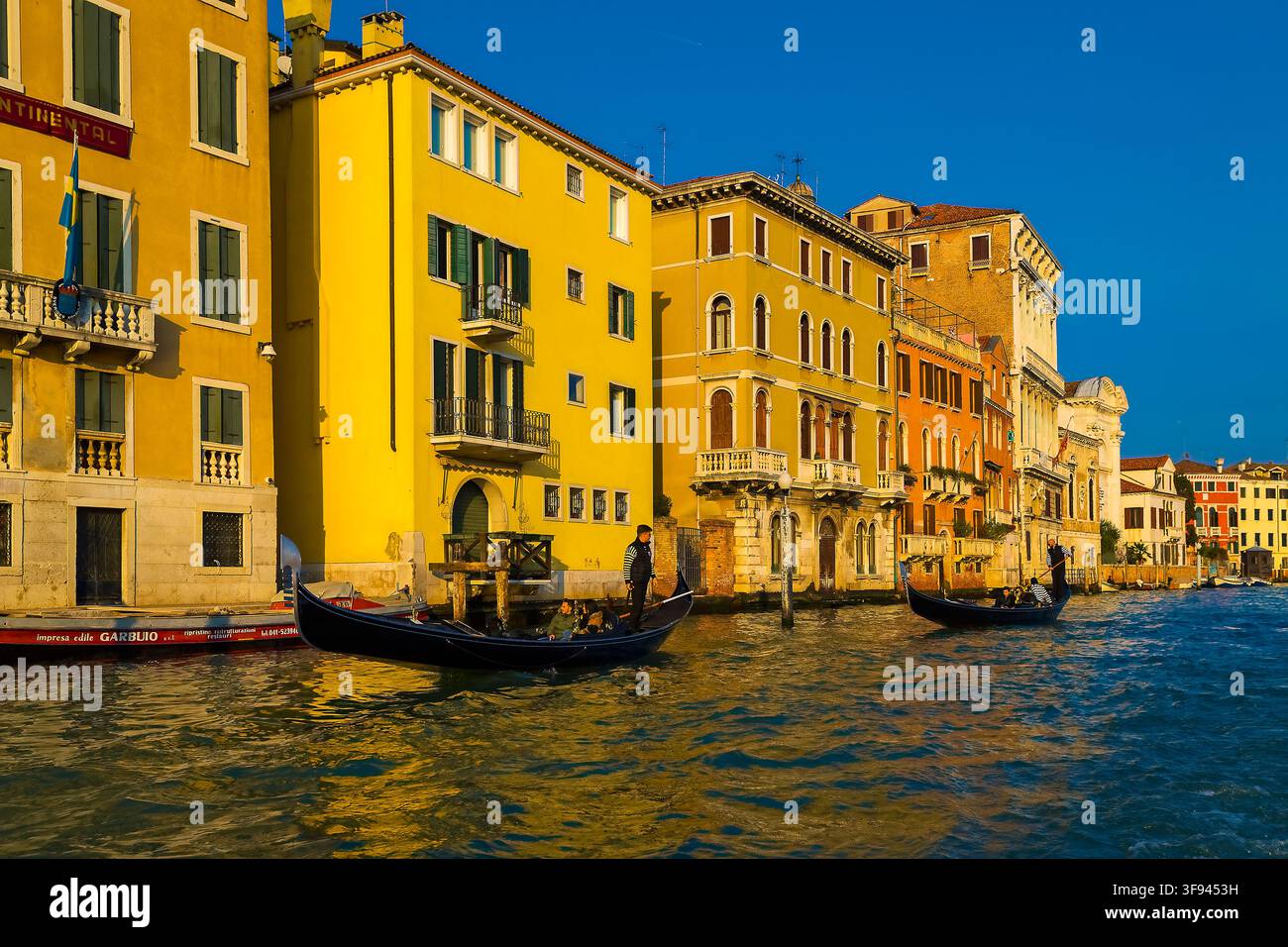 Italie Vénétie Venise gondoles Canal Grande Banque D'Images