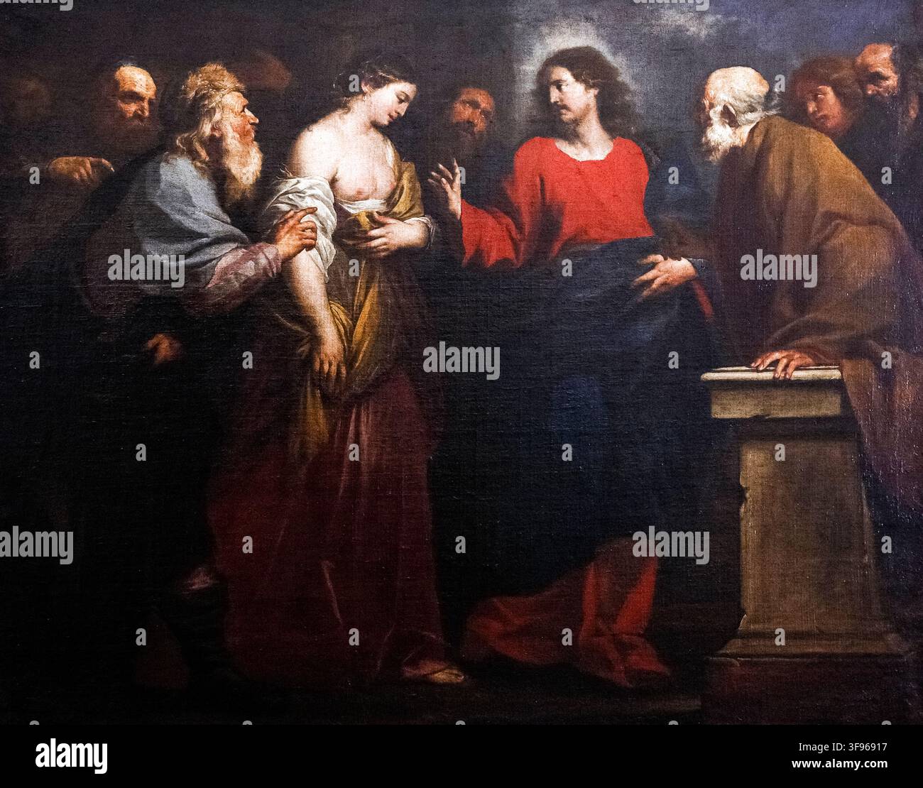 Italie Ligurie Gênes Musées de la Strada Nuova Palazzo Bianco Orazio de Ferrari Christ et l'Adultère Banque D'Images
