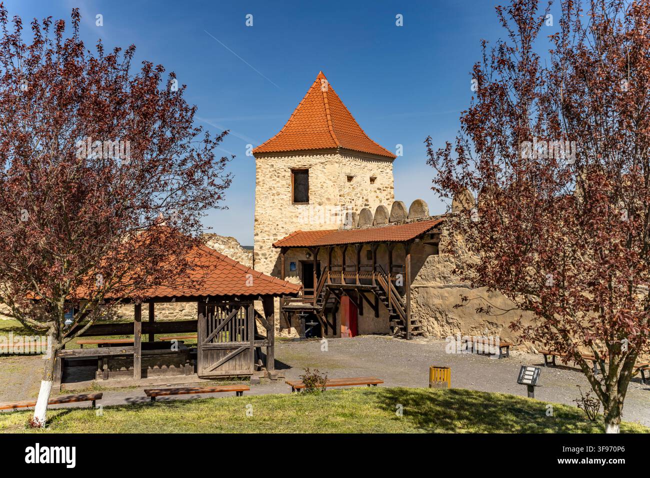 Forteresse de Rupea ou Château de Reps, Rupea, Transylvanie, Roumanie Banque D'Images