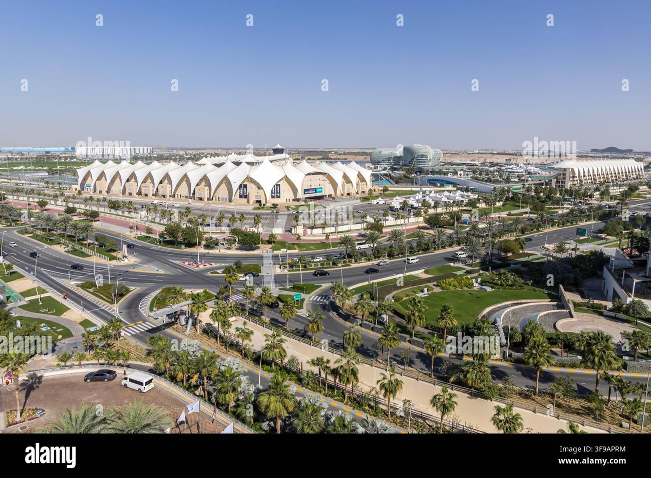 Abu Dhabi, Émirats arabes unis - 19 février 2026 : Circuit Yas Marina, piste de course de Formule 1 Grand Prix à Abu Dhabi, Émirats arabes unis. Banque D'Images