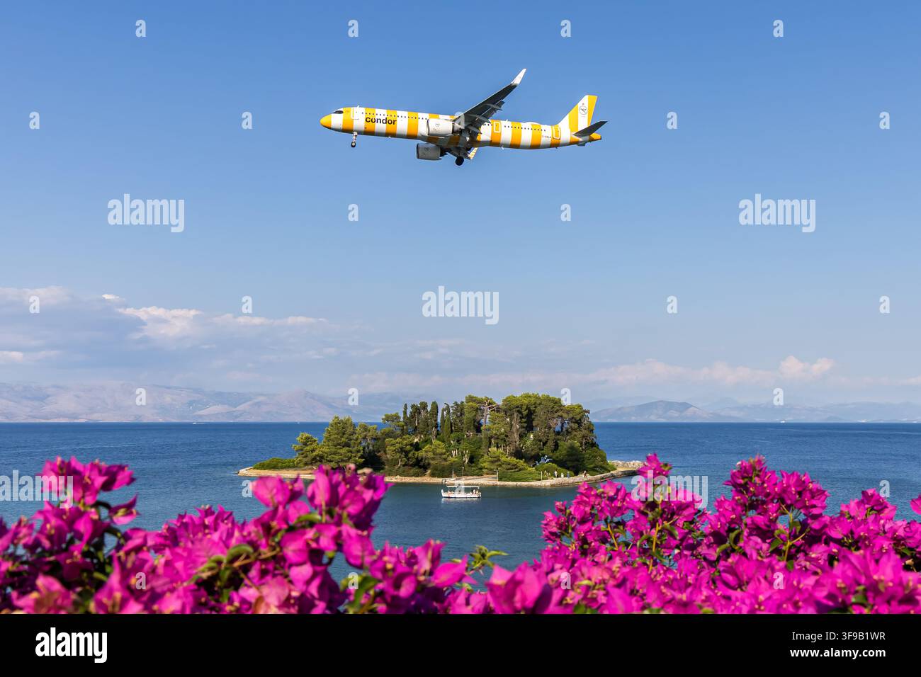 Corfou, Grèce - 5 juillet 2026 : Avion Condor Airbus A321neo à l'aéroport de Corfou en Grèce. Banque D'Images