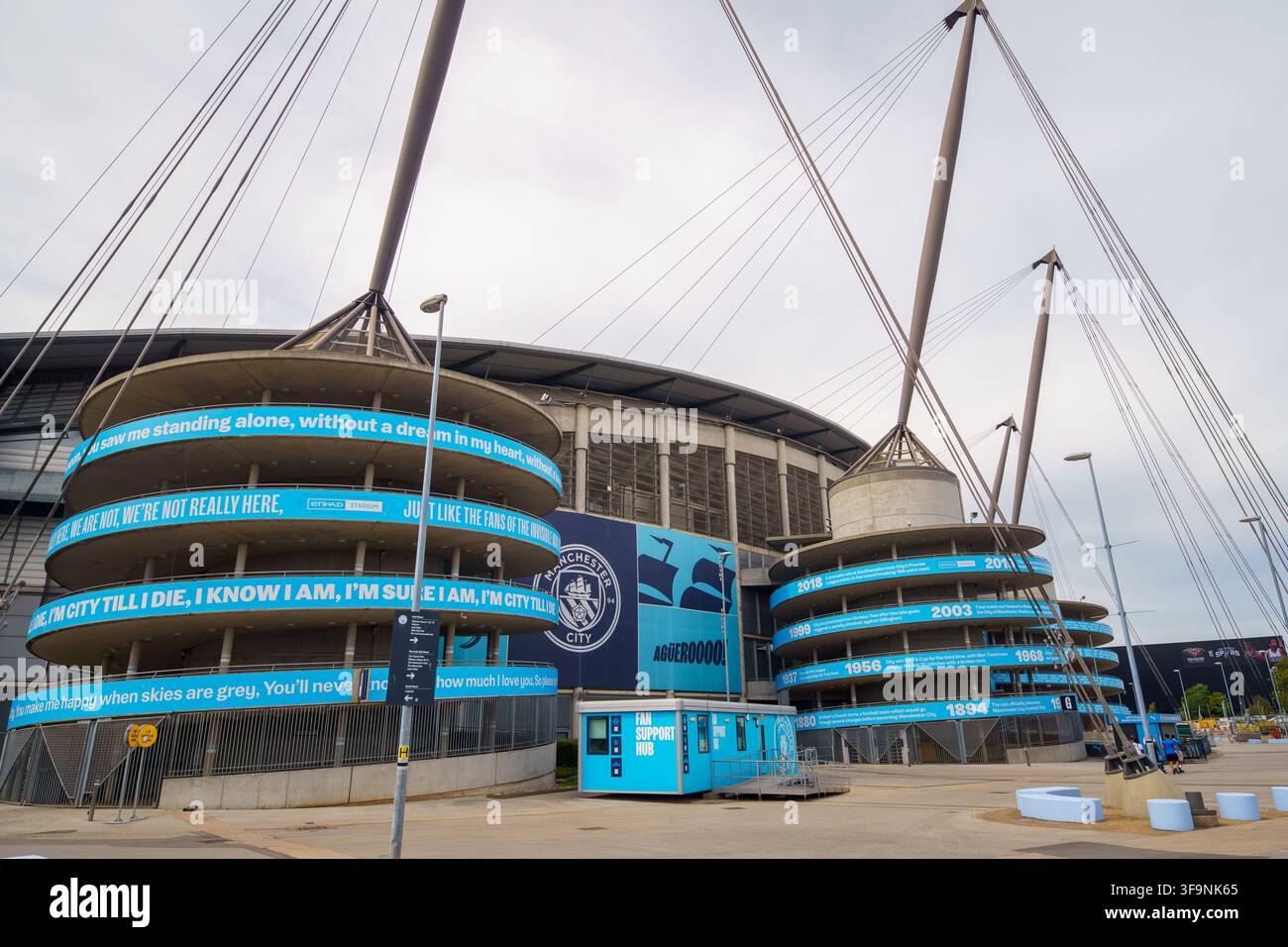 Etihad Stadium – Maison du Manchester City Football Club. Vue de l'extérieur du stade. Manchester, Royaume-Uni, 15 août 2026 Banque D'Images
