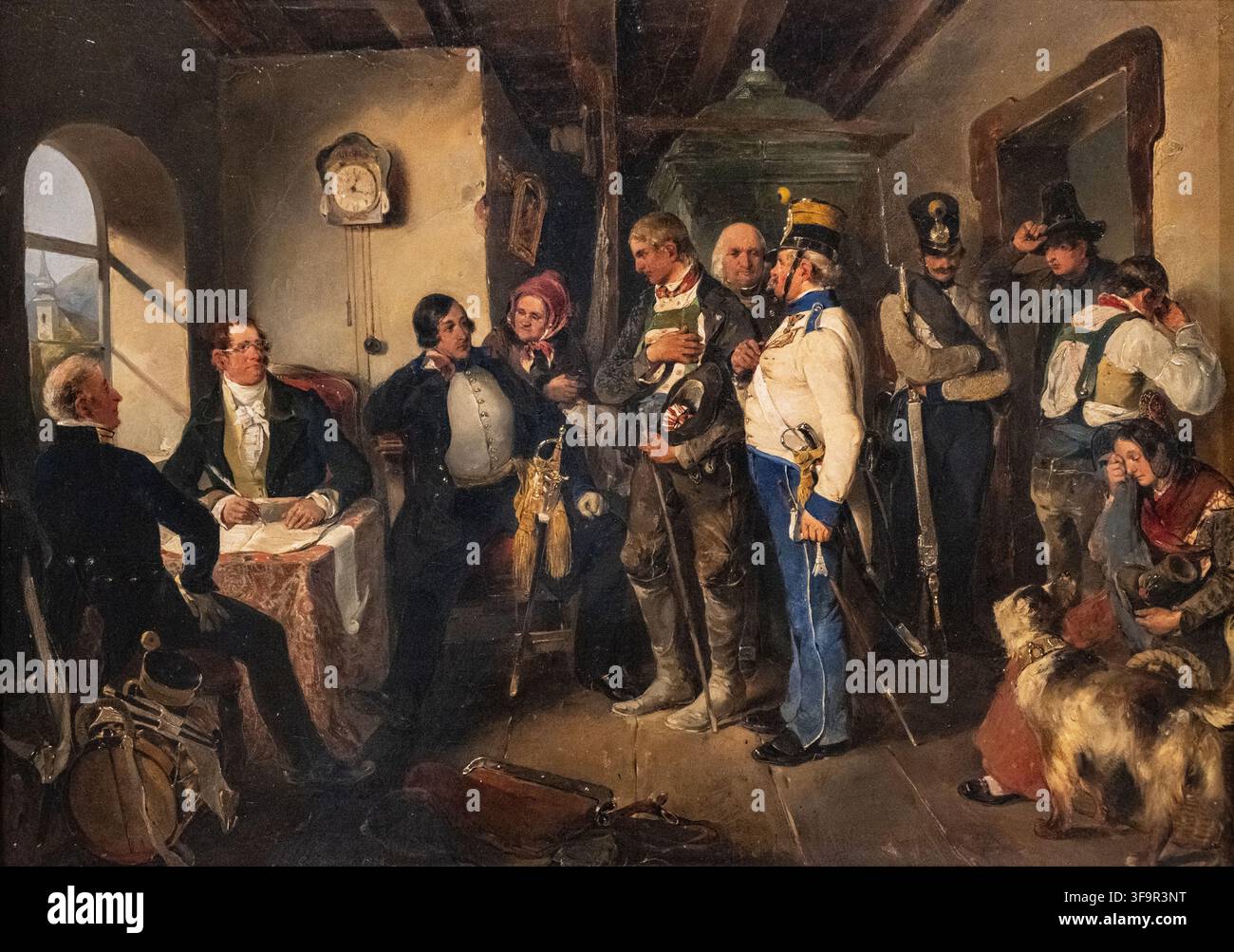 Peinture de Carl Schindler intitulée Recrutement au Musée du Belvédère supérieur à Vienne Banque D'Images