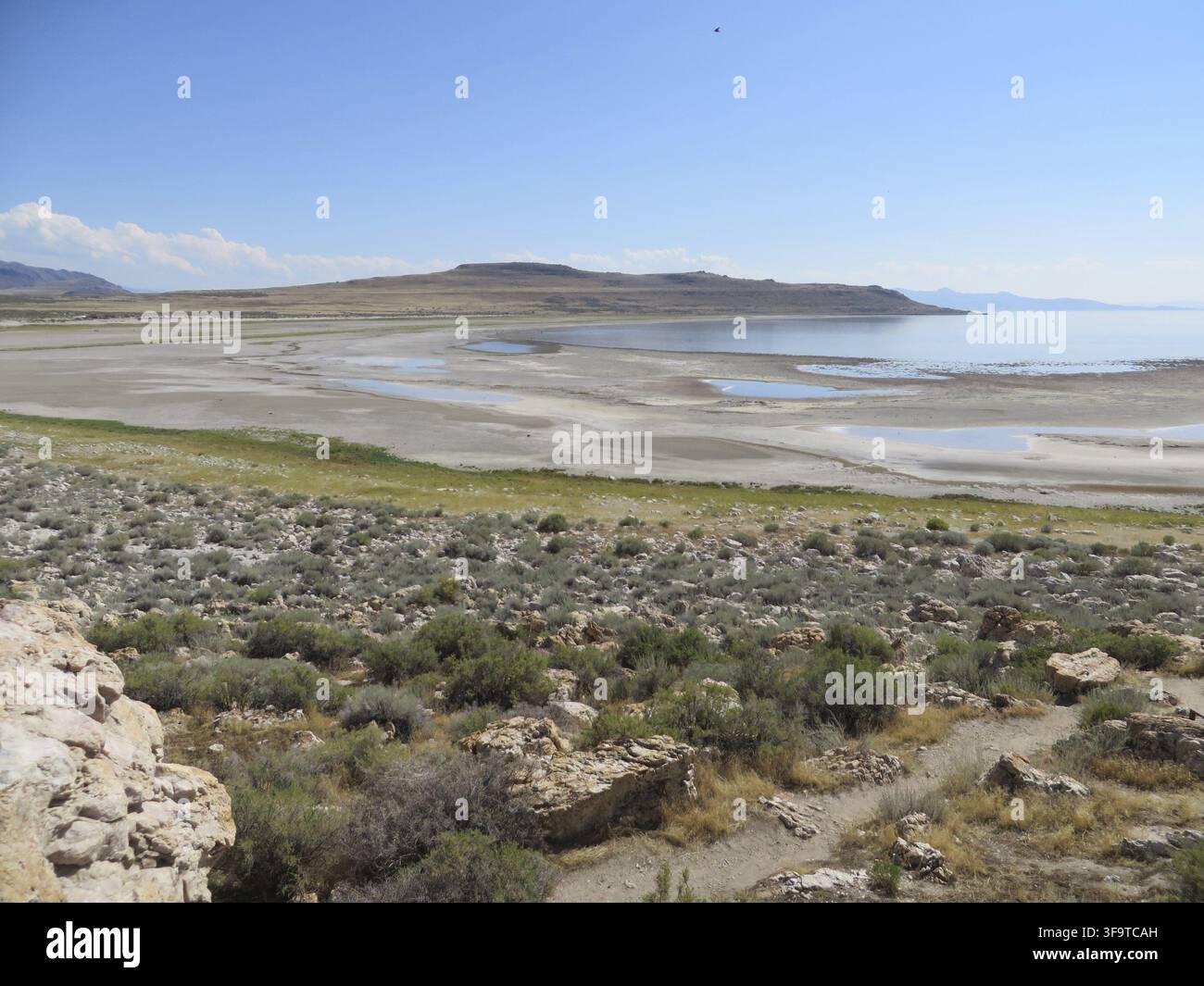 Randonnée à Antelope Island State Park, Utah, États-Unis, le Grand Lac Salé. Banque D'Images