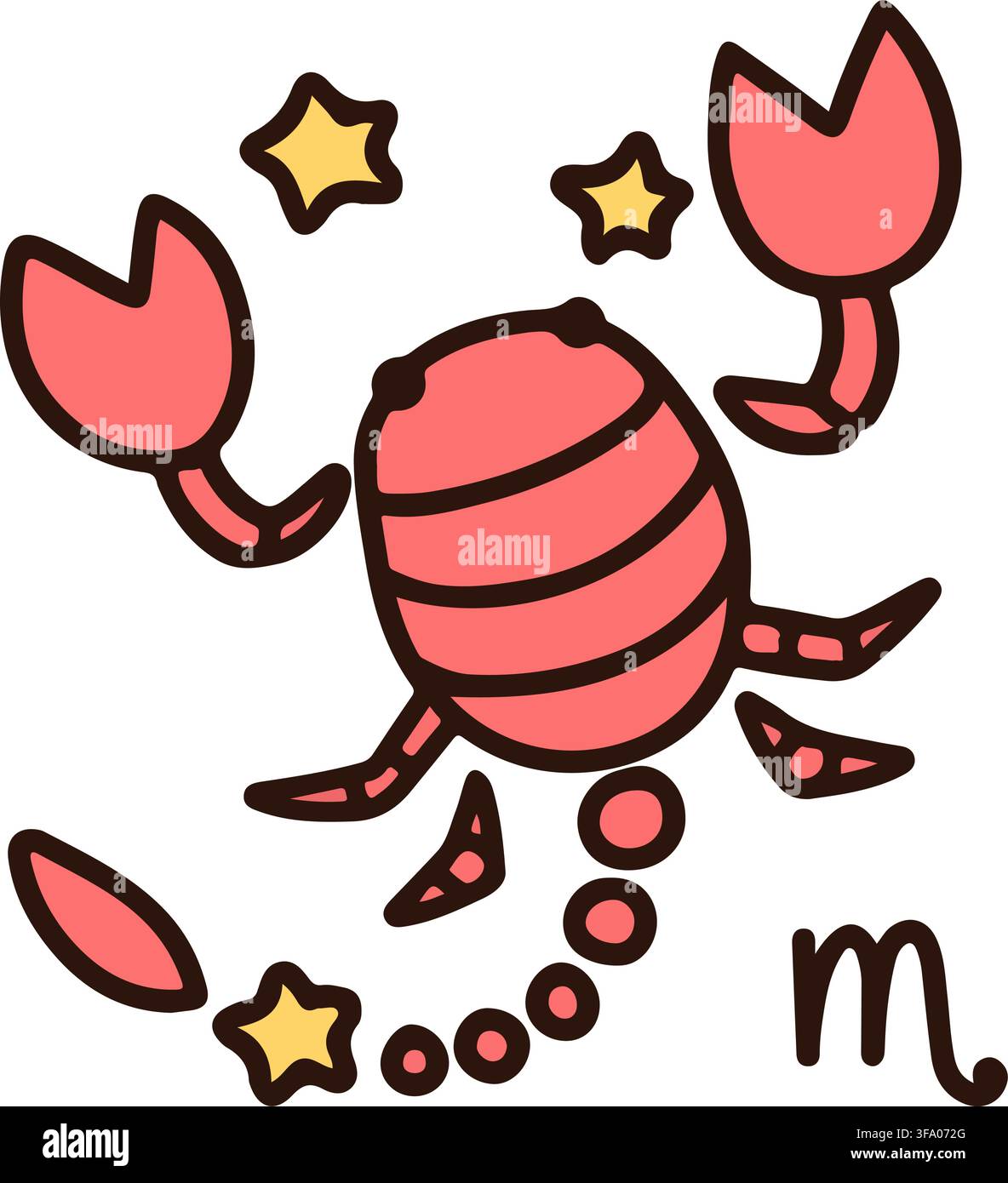 Signe du zodiaque simple du Scorpion dessiné Illustration de Vecteur