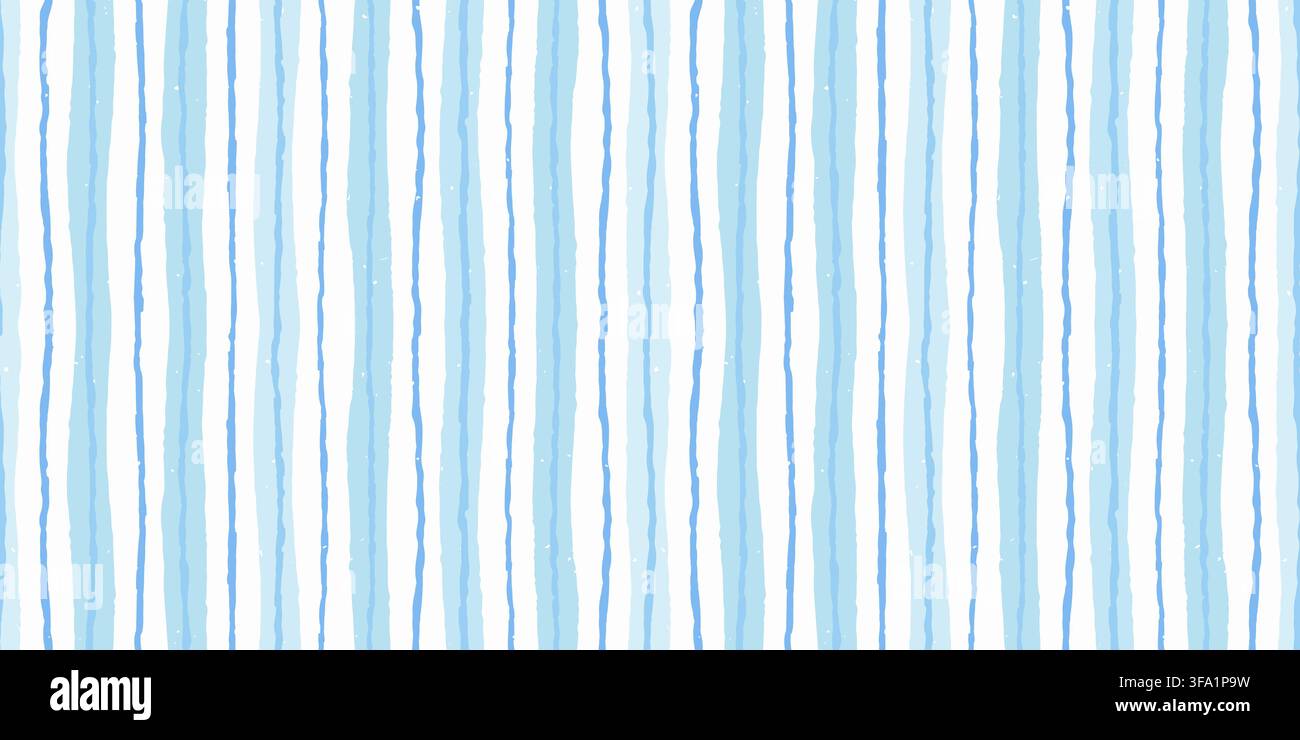 Motif à rayures sans couture pour bébé en aquarelle avec des lignes bleues verticales sur fond clair. Motif à rayures doux en aquarelle. Faites glisser vers le panneau des échantillons pour utiliser. Illustration de Vecteur