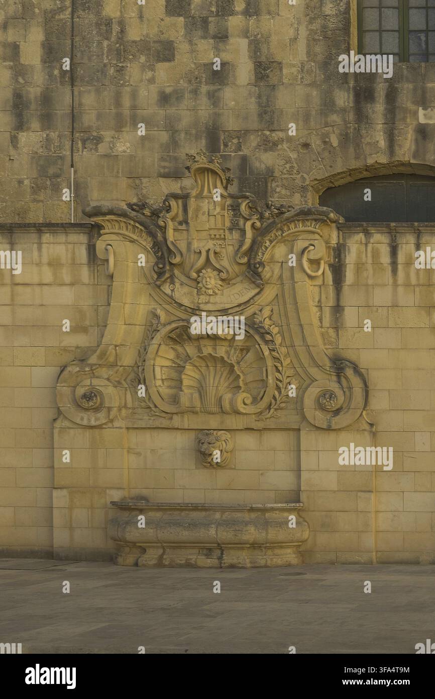 Malte ? La Valette, Fontaine de Wignacourt Banque D'Images