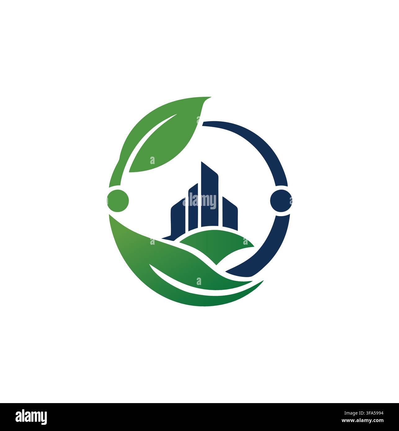 Logo vectoriel professionnel d'un bâtiment de ville éco moderne et immobilier vert Illustration de Vecteur