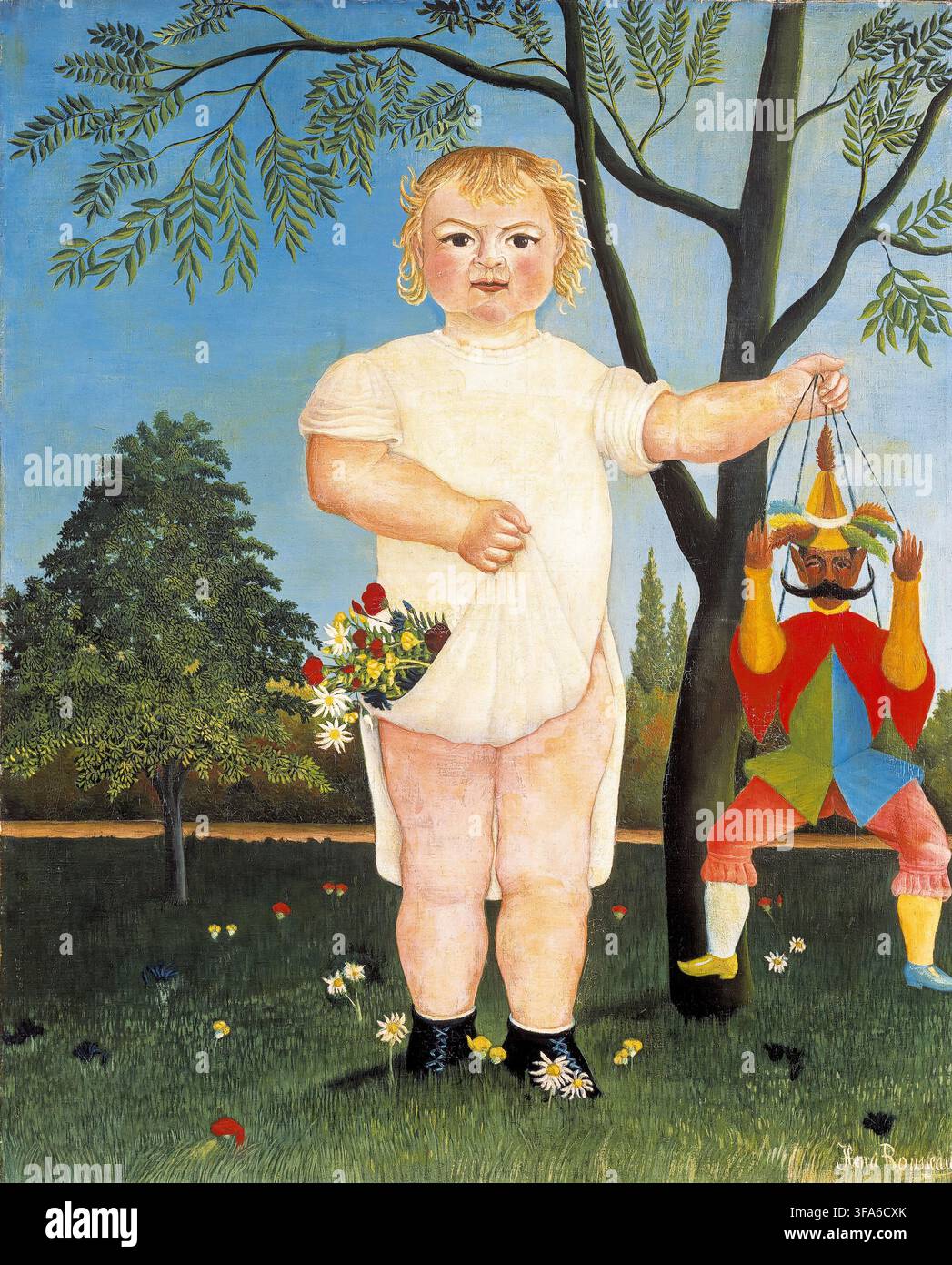 Henri Rousseau, enfant avec marionnette, poupée ou marionnette, peinture à l'huile sur toile, 1903 Banque D'Images
