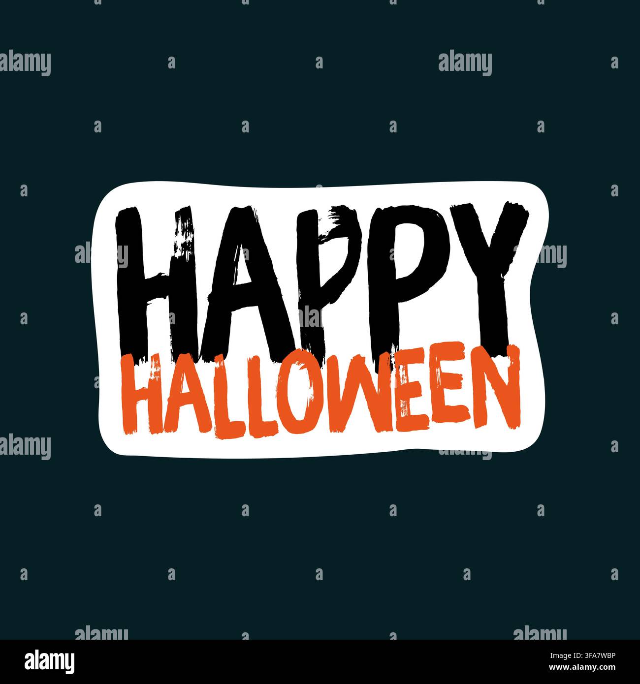 Autocollant vectoriel de phrase de typographie Happy Halloween pour la conception de marque de fête Illustration de Vecteur
